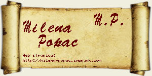 Milena Popac vizit kartica